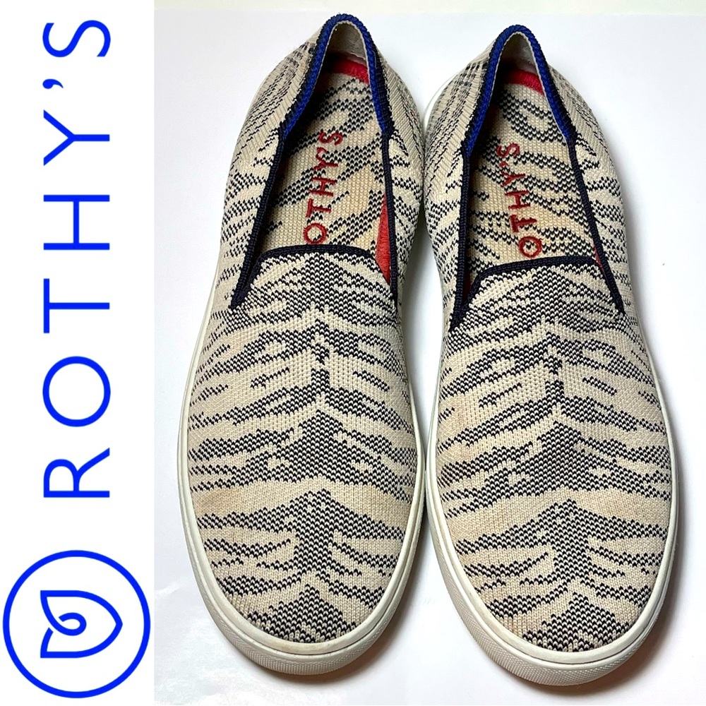 ROTHY’S Maritime Tiger Stripe Slip-on Sneakers Size 5.5